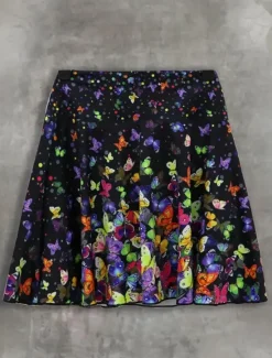 Best Women's Skirt Tennis Skirt Mini Skirt Casual Mini Mid Waist Skirts Graphic Butterfly Pocket Stretchy Vacation Daily Black White Summer 95%Polyester 5% Spandex Women Skirts