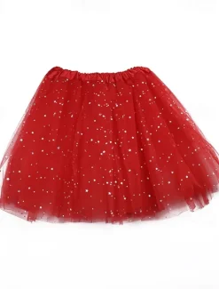 Clearance Women's Skirt Tutu Fashion Casual Shiny Mini High Waist Skirts Solid Colored Sparkle Tulle Vacation Date Black Yellow Pink Red Summer Tulle Women Skirts