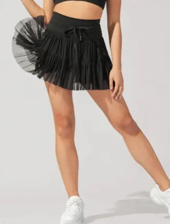 New Women's Skirt Tutu Fashion Casual Mini High Waist Skirts Solid Colored Casual Daily Weekend Apricot Black White Pink Summer Polyester Women Skirts