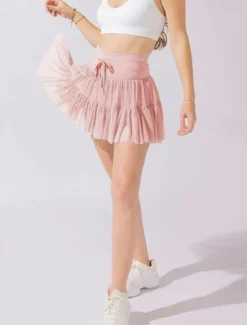 New Women's Skirt Tutu Fashion Casual Mini High Waist Skirts Solid Colored Casual Daily Weekend Apricot Black White Pink Summer Polyester Women Skirts