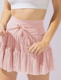 New Women's Skirt Tutu Fashion Casual Mini High Waist Skirts Solid Colored Casual Daily Weekend Apricot Black White Pink Summer Polyester Women Skirts
