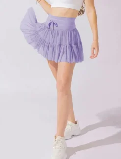 New Women's Skirt Tutu Fashion Casual Mini High Waist Skirts Solid Colored Casual Daily Weekend Apricot Black White Pink Summer Polyester Women Skirts