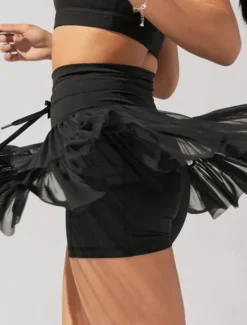New Women's Skirt Tutu Fashion Casual Mini High Waist Skirts Solid Colored Casual Daily Weekend Apricot Black White Pink Summer Polyester Women Skirts