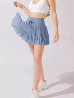 New Women's Skirt Tutu Fashion Casual Mini High Waist Skirts Solid Colored Casual Daily Weekend Apricot Black White Pink Summer Polyester Women Skirts