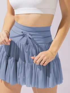 New Women's Skirt Tutu Fashion Casual Mini High Waist Skirts Solid Colored Casual Daily Weekend Apricot Black White Pink Summer Polyester Women Skirts