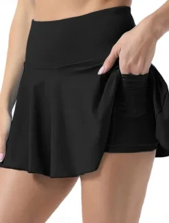 Sale Women's Skort Short Skirt Sweatpants Skort Fashion Streetwear Casual Short High Waist Plain Elastic Waistband Comfy Soft Comfortable High Elasticity Outdoor Street Sports Black White Pink Summer Women Women's Sweatpants & Joggers|Shorts