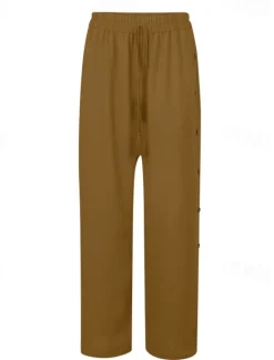 Clearance Women's Slacks Pants Trousers Casual Full Length Natural Plain Buckle Elastic Drawstring Design Outdoor Comfortable Holiday Daily Wear Weekend carmine Magenta Depression Green Grey Summer Regular Fit Women Pants