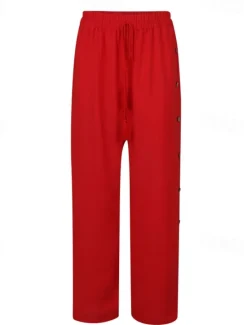 Clearance Women's Slacks Pants Trousers Casual Full Length Natural Plain Buckle Elastic Drawstring Design Outdoor Comfortable Holiday Daily Wear Weekend carmine Magenta Depression Green Grey Summer Regular Fit Women Pants