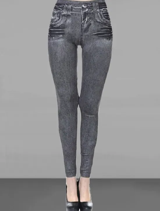 Sale Women's Slim Pants Trousers Pocket High Cut High Waist Full Length Black Summer Women Leggings
