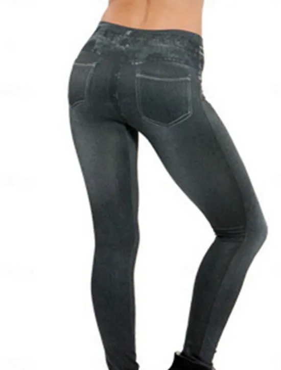 Sale Women's Slim Pants Trousers Pocket High Cut High Waist Full Length Black Summer Women Leggings