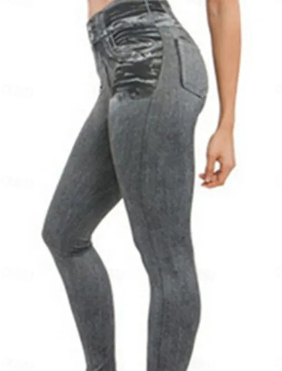Sale Women's Slim Pants Trousers Pocket High Cut High Waist Full Length Black Summer Women Leggings