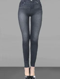 Sale Women's Slim Pants Trousers Pocket High Cut High Waist Full Length Black Summer Women Leggings
