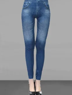 Sale Women's Slim Pants Trousers Pocket High Cut High Waist Full Length Black Summer Women Leggings