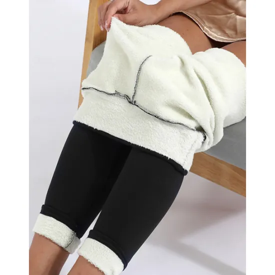 Best Women's Solid Color Thermal Warm Soft High Elasticity Athletic Athleisure Black Fall Winter Women Leggings