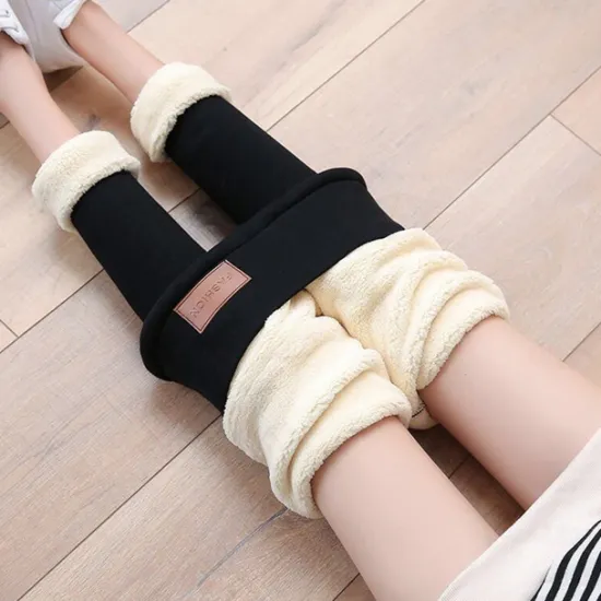 Best Women's Solid Color Thermal Warm Soft High Elasticity Athletic Athleisure Black Fall Winter Women Leggings