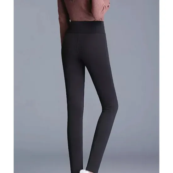 Best Women's Solid Color Thermal Warm Soft High Elasticity Athletic Athleisure Black Fall Winter Women Leggings