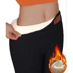 Best Women's Solid Color Thermal Warm Soft High Elasticity Athletic Athleisure Black Fall Winter Women Leggings