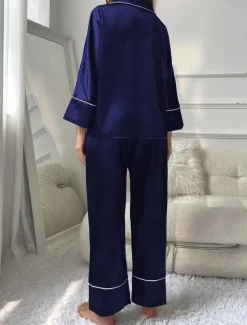 Hot Women's Split Chemises & Gowns Nightwear - POLY Solid Colored Home Outfits Women Pajama-Setter