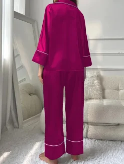 Hot Women's Split Chemises & Gowns Nightwear - POLY Solid Colored Home Outfits Women Pajama-Setter