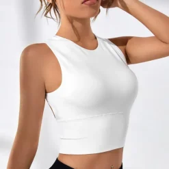 New Women's Sports Bra High Support Open Back Removable Pad Solid Color Dark Grey Spandex Yoga Fitness Gym Workout Bra Top Sport Activewear High Impact Breathable Comfortable Stretchy Slim Home Outfits Women Lingerie