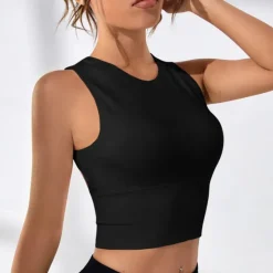 New Women's Sports Bra High Support Open Back Removable Pad Solid Color Dark Grey Spandex Yoga Fitness Gym Workout Bra Top Sport Activewear High Impact Breathable Comfortable Stretchy Slim Home Outfits Women Lingerie