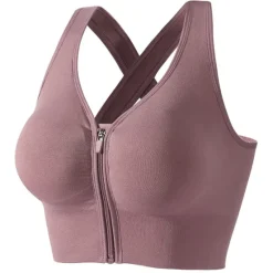 Women's Sports Bra High Support Full Zip Wireless Solid Color Black White Yoga Fitness Gym Workout Bra Top Sport Activewear Breathable Comfortable Freedom Stretchy Slim Home Outfits Women Lingerie