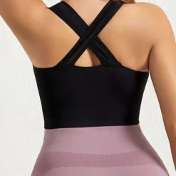 Women's Sports Bra High Support Full Zip Wireless Solid Color Black White Yoga Fitness Gym Workout Bra Top Sport Activewear Breathable Comfortable Freedom Stretchy Slim Home Outfits Women Lingerie