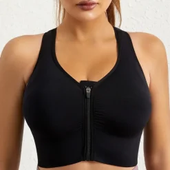 Online Women's Sports Bra Medium Support Open Back Zipper Solid Color Yoga Fitness Gym Workout Bra Top Sport Activewear Breathable Quick Dry Comfortable Stretchy Slim / Removable Pad / Wireless Home Outfits Women Lingerie