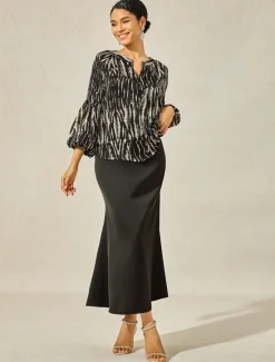New Women's Spotted Print Chiffon Shirt Lantern Sleeve Notched Collar Buttoned Blouse Women Chiffon Tops