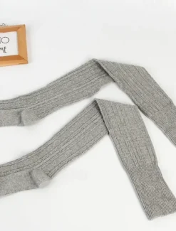 Women's Stockings Thigh-High Crimping Socks All Seasons Tights Thermal Warm Stretchy Knitting Fashion Casual Daily Navy Black White One-Size Women Tights