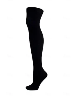 New Women's Stockings Thigh-High Crimping Socks Tights Thermal Warm Leg Shaping High Elasticity Jacquard Knee high Socks Light Blue Black Wine One-Size Women Tights