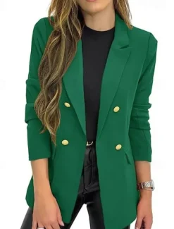 Sale Women's Suits Formal Button Solid Color Warm Fashion Regular Fit Outerwear Long Sleeve Fall Black S Women Blazers & Suits