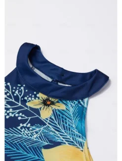 Women's Summer Dress Halter Neck Dress Print Dress Active Fashion Streetwear Outdoor Vacation Daily Regular Fit Paisley Sleeveless Halter Neck Yellow Royal Blue Blue Dark Blue Summer Spring Women Spring Dresses|Floral Dresses