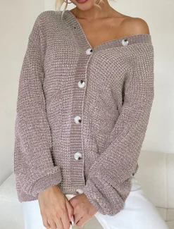 Online Women's Sweater Cardigan Casual Soft Pure Color Ribbed V Neck Buttons Pocket Knitted Long Sleeve Long Tops Knit Outdoor Daily Weekend Pink Blue Fall Winter Women Cardigans & Outerwears