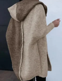 Discount Women's Sweater Cardigan Casual Soft Pure Color Ribbed Hooded Knitted Long Sleeve Long Tops Knit Outdoor Daily Weekend Pink Green Fall Winter Women Cardigans & Outerwears
