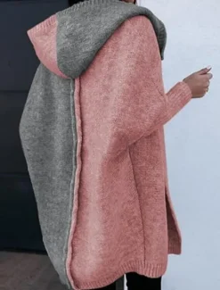 Discount Women's Sweater Cardigan Casual Soft Pure Color Ribbed Hooded Knitted Long Sleeve Long Tops Knit Outdoor Daily Weekend Pink Green Fall Winter Women Cardigans & Outerwears