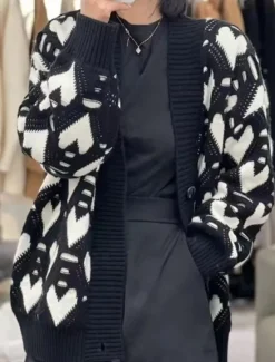 Online Women's Sweater Cardigan Casual Soft Pure Color Ribbed V Neck Buttons Knitted Print Long Sleeve Long Tops Knit Outdoor Daily Weekend Black Pink Fall Winter Women Cardigans & Outerwears