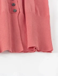 Sale Women's Sweater Cardigan Casual Soft Pure Color Ribbed Stand Collar Buttons Knitted Long Sleeve Regular Tops Knit Outdoor Daily Weekend Pink Camel Fall Winter Women Cardigans & Outerwears