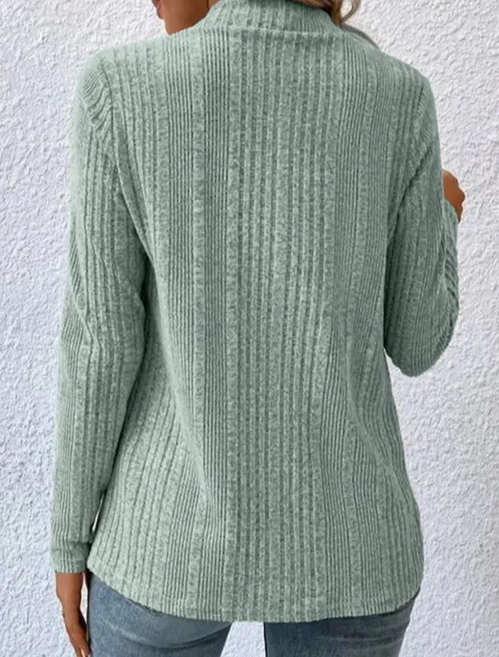 Online Women's Sweater Cardigan Casual Soft Pure Color Ribbed Open Front Knitted Long Sleeve Long Tops Knit Outdoor Daily Weekend Green Khaki Fall Winter Women Cardigans & Outerwears