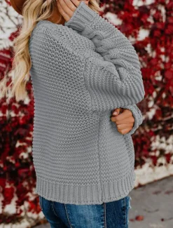 Clearance Women's Sweater Cardigan Casual Soft Pure Color Ribbed V Neck Knitted Long Sleeve Regular Tops Knit Outdoor Daily Weekend Army Green Blue Fall Winter Women Cardigans & Outerwears