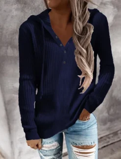 Best Women's Sweater Cardigan Elegant Fashion Streetwear Pure Color Hooded Knitted Hooded Long Sleeve Regular Tops Knit Outdoor Daily Weekend Black White Fall Winter Women Cardigans & Outerwears