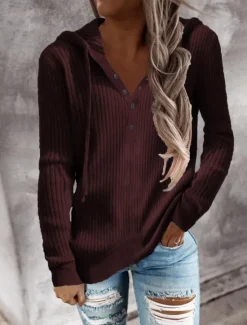 Best Women's Sweater Cardigan Elegant Fashion Streetwear Pure Color Hooded Knitted Hooded Long Sleeve Regular Tops Knit Outdoor Daily Weekend Black White Fall Winter Women Cardigans & Outerwears