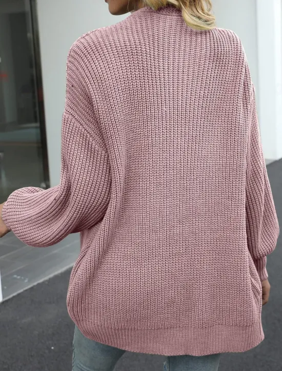 Women's Sweater Cardigan Elegant Fashion Streetwear Pure Color Open Front Knitted Long Sleeve Regular Tops Knit Outdoor Daily Weekend Black Pink Fall Winter Women Cardigans & Outerwears