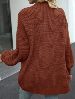 Women's Sweater Cardigan Elegant Fashion Streetwear Pure Color Open Front Knitted Long Sleeve Regular Tops Knit Outdoor Daily Weekend Black Pink Fall Winter Women Cardigans & Outerwears