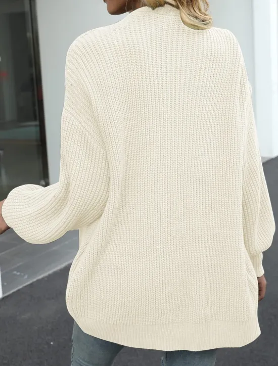 Women's Sweater Cardigan Elegant Fashion Streetwear Pure Color Open Front Knitted Long Sleeve Regular Tops Knit Outdoor Daily Weekend Black Pink Fall Winter Women Cardigans & Outerwears