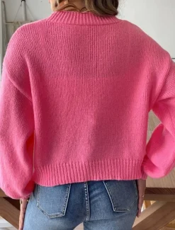 Hot Women's Sweater Cardigan Elegant Casual Soft Pure Color Ribbed V Neck Beaded Knitted Long Sleeve Regular Tops Knit Outdoor Daily Weekend Fall Winter Women Cardigans & Outerwears