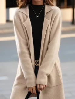 Clearance Women's Sweater Cardigan Sweater Jacket Shirt Collar Knit Pocket Knitted Spring Fall Home Daily Weekend Elegant Daily Casual Long Sleeve Pure Color Black Camel Women Cardigans & Outerwears