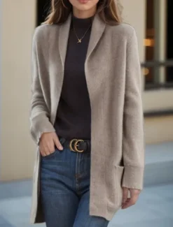 Hot Women's Sweater Cardigan Sweater Jacket Shirt Collar Knit Pocket Knitted Spring Fall Home Daily Weekend Daily Casual Soft Long Sleeve Pure Color Black Camel Women Cardigans & Outerwears
