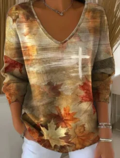 Hot Women's Sweater Casual Soft Floral Striped Ribbed V Neck Knitted Long Sleeve Regular Tops Knit Outdoor Daily Weekend Blue Purple Spring Fall Women Pullovers & Tops