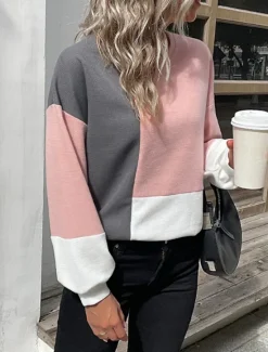 Discount Women's Sweater Casual Soft Plaid Waffle Crew Neck Knitted Long Sleeve Regular Tops Knit Outdoor Daily Weekend Fall Winter Women Pullovers & Tops
